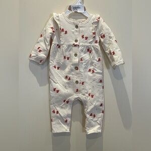 Rabbit + Bear Baby Long Sleeve Organic Christmas Bodysuit 6-9m NWT